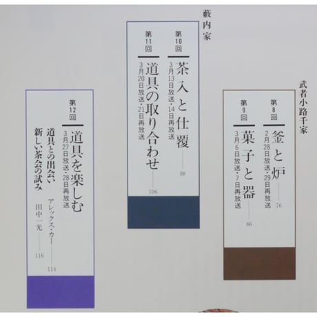 NHK趣味百科 茶の湯 道具の扱いと鑑賞 裏千家 表千家 武者小路千家 薮内家 / 日本放送出版協会
