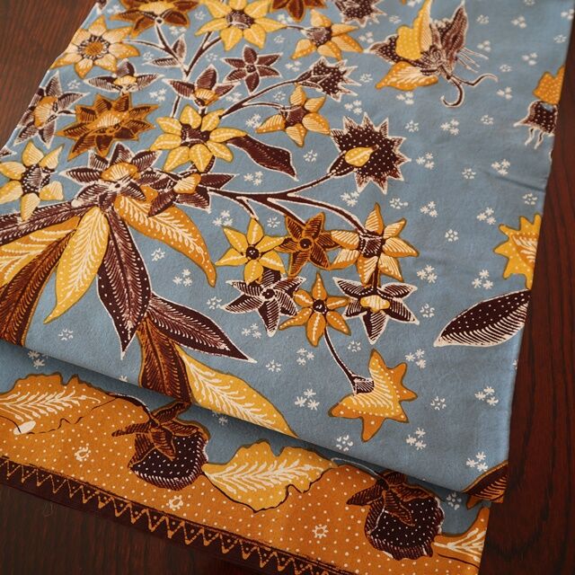 バティック浴衣と帯のセット　鳥と花 バティック浴衣と帯のセット鳥と花