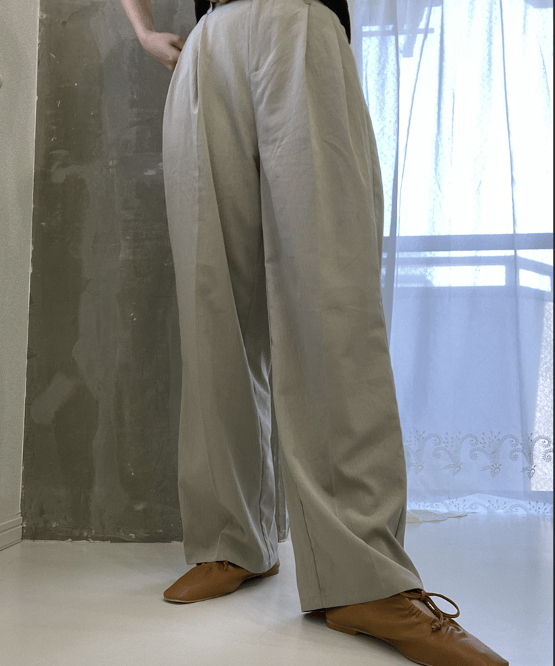wide tuck pants | ecrum