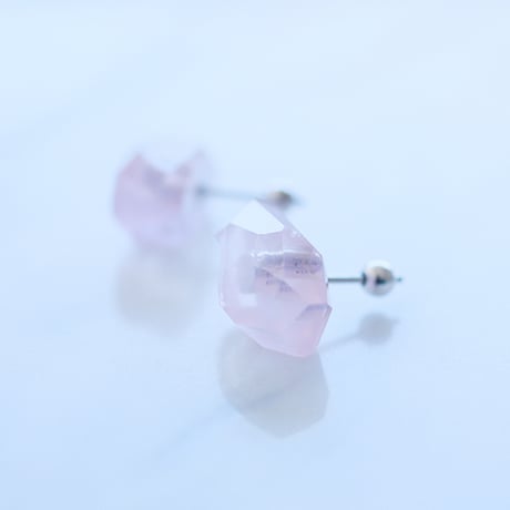 Rough Cut Rose Quartz  Earrings