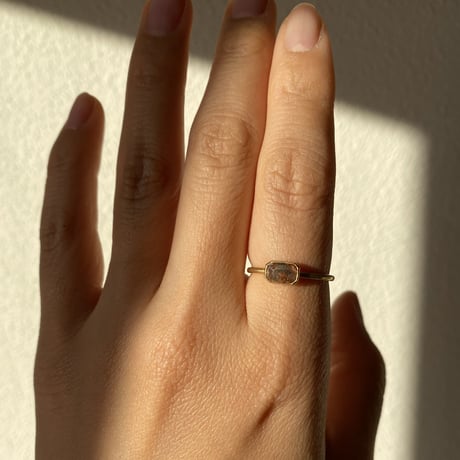 Rectangle Brown diamond Ring  K18