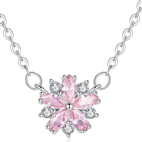 ピンク色の桜型（サクラ）のネックレス