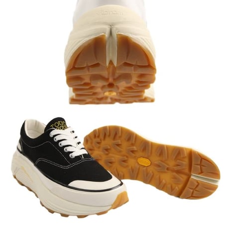 Vibramソールヴィンテージキャンバススニーカー(ブラック)