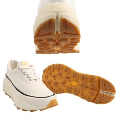 Vibramソールヴィンテージキャンバススニーカー(ホワイト)