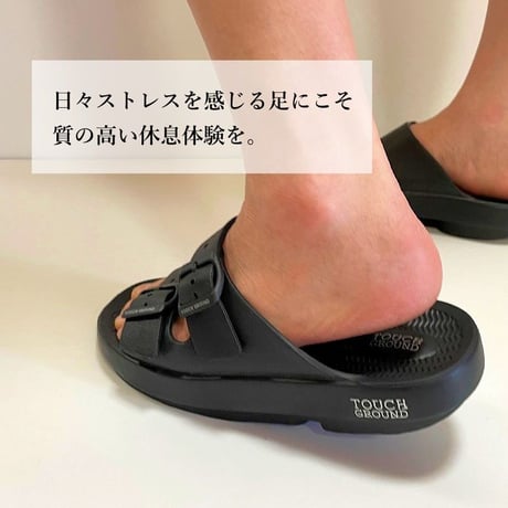Tigthen ダブルストラップローリングリカバリーサンダル アイボリー