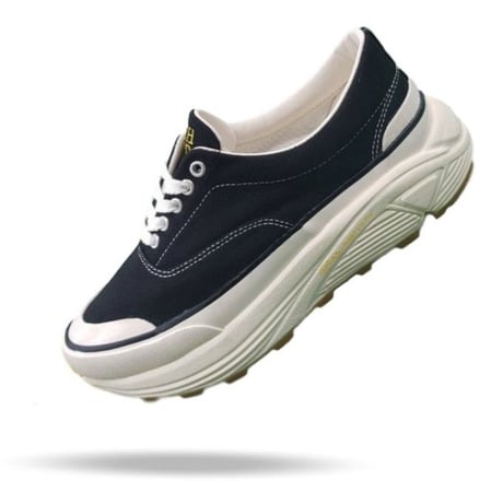 Vibramソールヴィンテージキャンバススニーカー(ブラック)