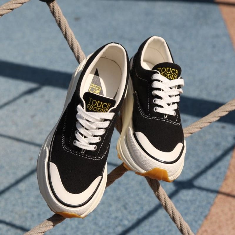 Vibramソールヴィンテージキャンバススニーカー(ブラック) | TOUCH
