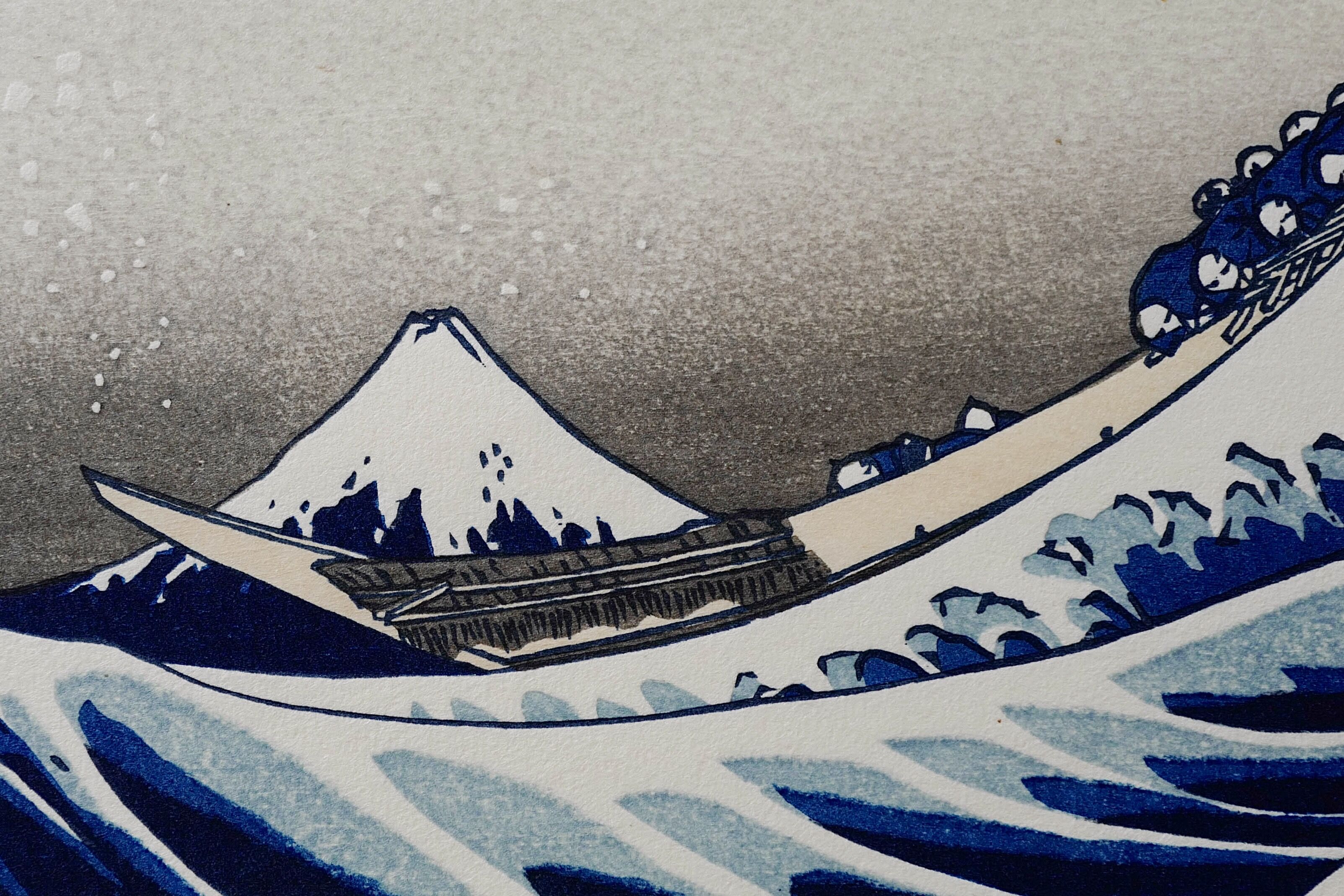 木象嵌　富嶽三十六景神奈川沖浪裏 original