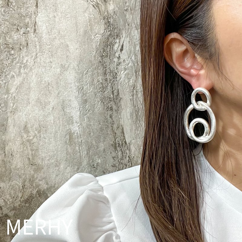 ete　渦巻きピアス　フープ　うずまき　スパイラル　シルバー925 ダブルスパイラルピアス | MERHY