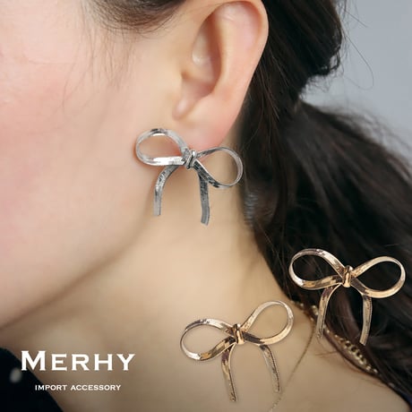 メタルリボンピアス