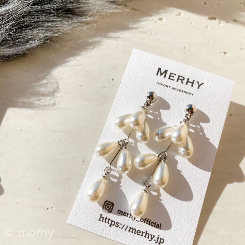 雫パールピアス | MERHY