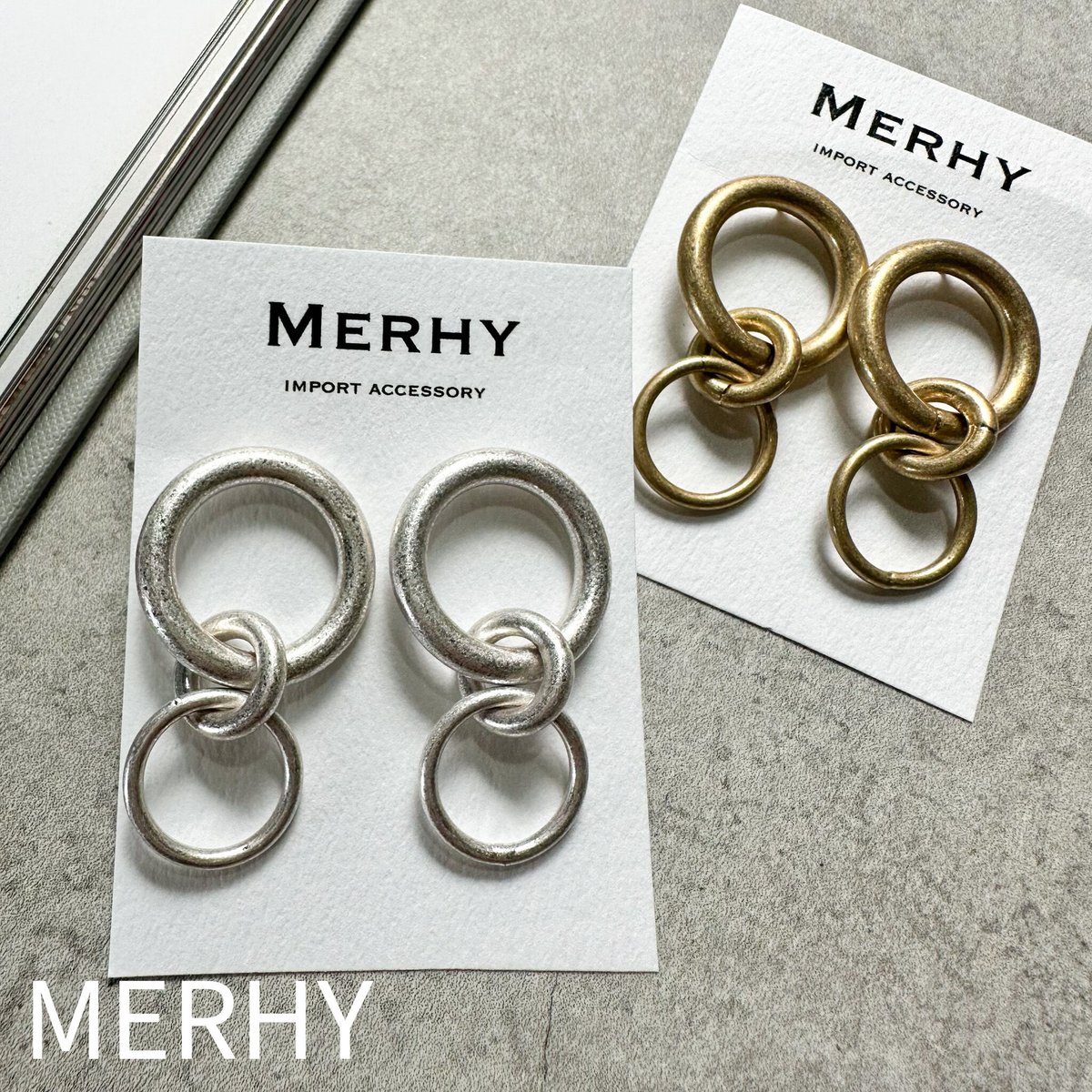 ダブルサークルピアス | MERHY