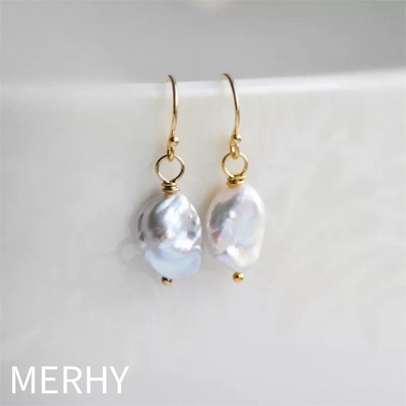 オーバル淡水パールピアス Silver925ポスト | MERHY オーバル淡水パールピアス Silver925ポスト | MERHY