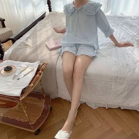 ナチュラルフリルルームウェア