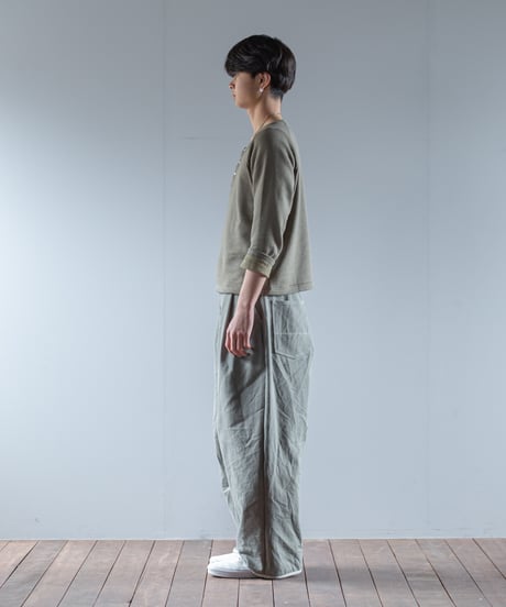 ARTE POVERA｜【 2025winter17 】 イタリアヘリンボーンベッドシーツ RE-2タックワイドパンツ