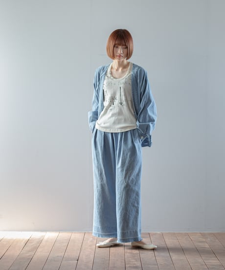 ATPOVA｜【 2026spring70 】 12OZデニムライトダメージ加工 ノーカラーワークJKT