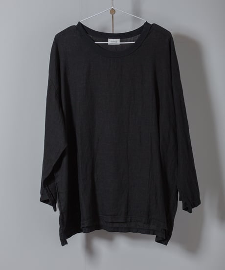 ATPOVA｜【2026spring49(TEIBAN - ATP004)】 リネン染め 8分袖クルーT(製品染)