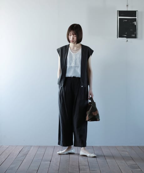 ★ATPOVA｜【 26SU49 】 リネンコットン ショートベスト(製品染)
