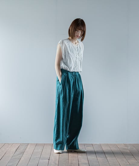 ATPOVA｜【 26SU50 】 リネンコットン 2タックイージーPT(製品染)