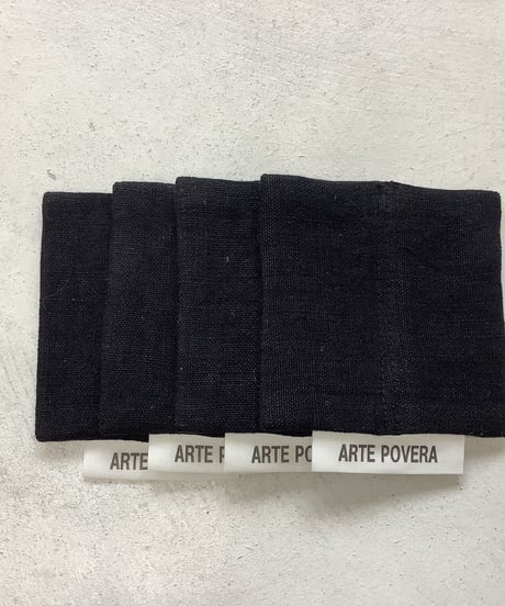 ★ARTEA｜【 artea-patch001-bk 】リネン MIX パッチワーク  コースター４枚セット