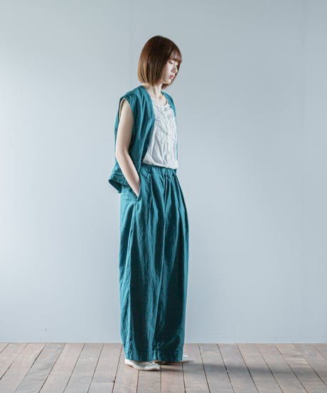ATPOVA｜【 26SU49 】 リネンコットン ショートベスト(製品染)