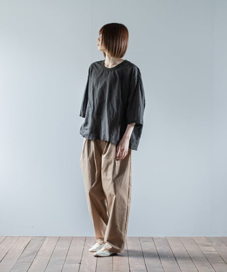 ATPOVA｜【 26SU45(TEIBAN - ATP025) 】 リネンコットン wideクルーT(製品染)
