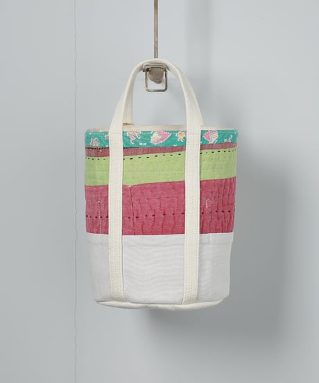 ARTE POVERA｜【 ARTEA - 26SP46 】 インドキルトラリー＆フランスシーツMIX NEW ラウンドBAG (S)