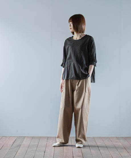 ATPOVA｜【 26SU43 】 リネンコットン クルーSH(製品染)