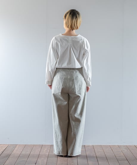 ARTE POVERA｜【 2025winter17 】 イタリアヘリンボーンベッドシーツ RE-2タックワイドパンツ