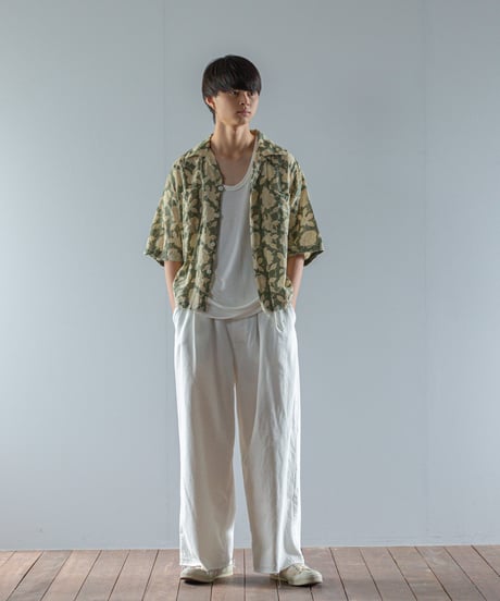 ATPOVA｜【 2025summer01 】インド草木染ハンドプリント オープンカラーSH