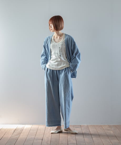 ATPOVA｜【 2026spring70 】 12OZデニムライトダメージ加工 ノーカラーワークJKT