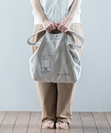 ARTE POVERA｜【 26SU72 】 フランスUSEDシーツMIX RE-ステンシルトート＆ショルダーBAG