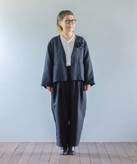 ★ATPOVA｜【 2026spring12 】 セレモニー リネンポリエステル混 ノーカラーJKT