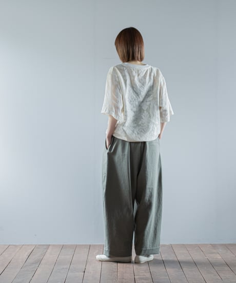 ARTE POVERA｜【 26SU36 】 イタリアヘリンボーンシーツ RE-2タックイージーパンツ