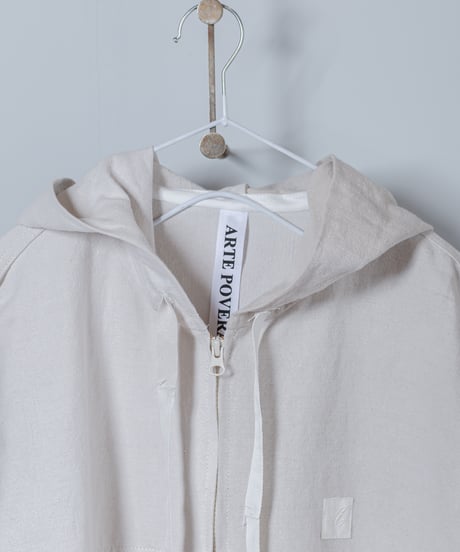 ARTE POVERA｜【 2025spring32 】USEDフランスシーツ RE-ZIPフードブルゾン