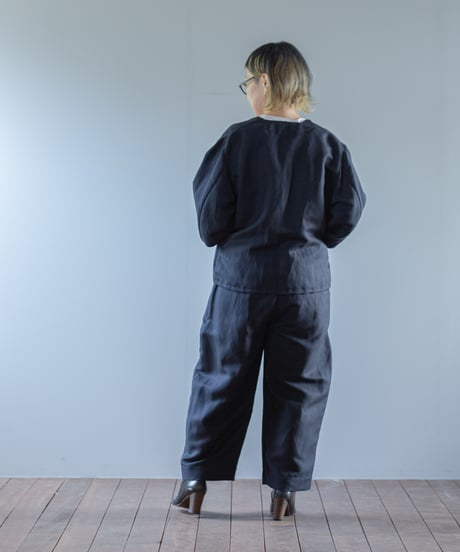 ★ATPOVA｜【 2026spring12 】 セレモニー リネンポリエステル混 ノーカラーJKT