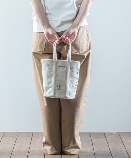 ARTE POVERA｜【 26SU71 】 フランスUSEDシーツMIX RE-ステンシルラウンドBAG