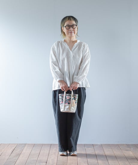 ARTE POVERA｜【 ARTEA - 26SP46 】 インドキルトラリー＆フランスシーツMIX NEW ラウンドBAG (S)