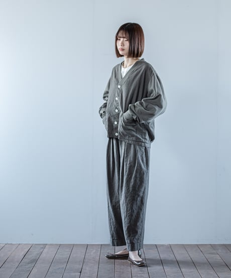 ATPOVA｜【 26WI18 】 L/Cキャバス＆裏毛MIX カーディガン(製品染)