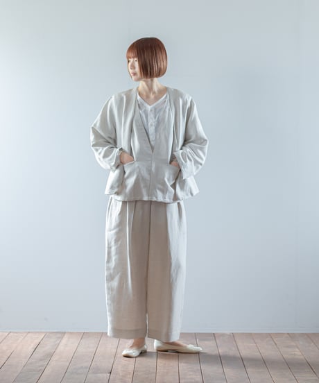 ★ATPOVA｜【 2026spring12 】 セレモニー リネンポリエステル混 ノーカラーJKT