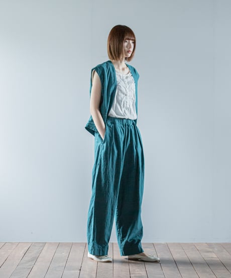 ATPOVA｜【 26SU49 】 リネンコットン ショートベスト(製品染)