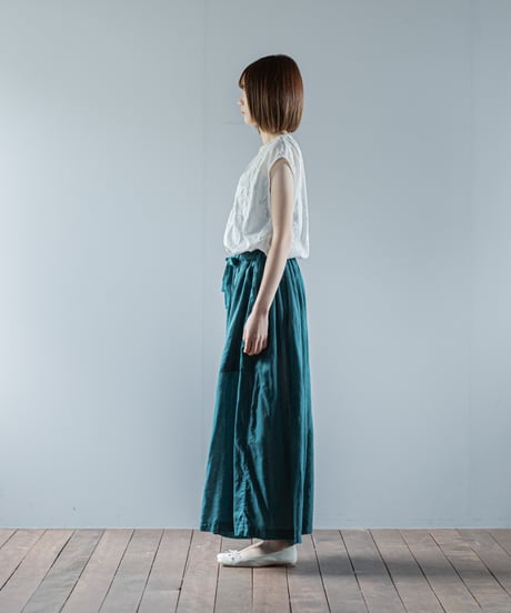 ATPOVA｜【 26SU47(TEIBAN - ATP024) 】 リネンコットン ギャザリングPT(総丈95cm)(製品染)