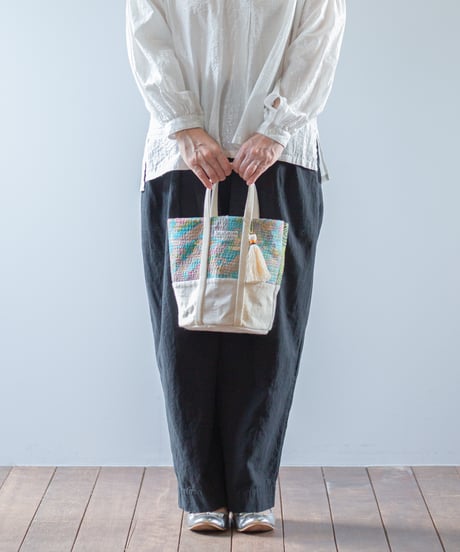 ARTE POVERA｜【 ARTEA - 26SP47 】 インドキルトラリー＆フランスシーツMIX NEW ラウンドBAG (M)