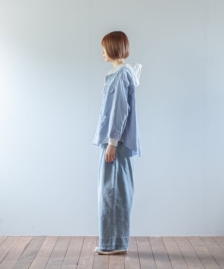 ARTE POVERA｜【 ARTEA - 26SP69 】 シャンブレーライトダメージ加工 RE-フードカバーオール