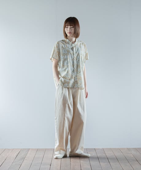 ATPOVA｜【 26SU02 】 インド草木染ハンドプリント スタンドフレンチSH