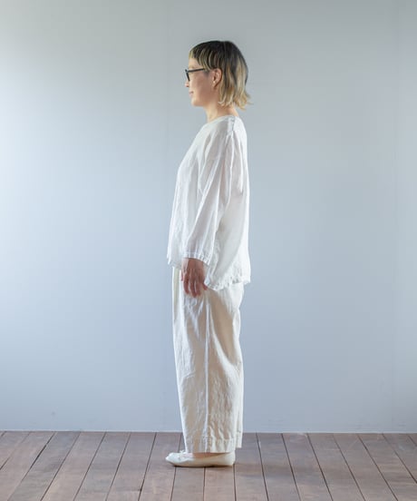 ATPOVA｜【2026spring49(TEIBAN - ATP004)】 リネン染め 8分袖クルーT(製品染)