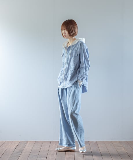 ARTE POVERA｜【 ARTEA - 26SP69 】 シャンブレーライトダメージ加工 RE-フードカバーオール