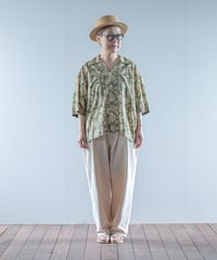 ATPOVA｜【 2025summer01 】インド草木染ハンドプリント オープンカラーSH