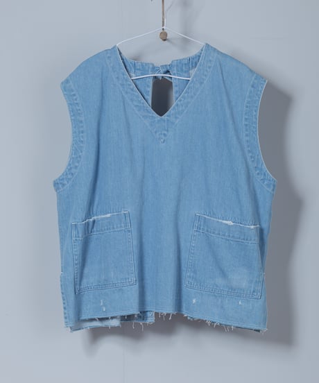 ATPOVA｜【 2025spring64 】10OZデニム ダメージ加工ベスト
