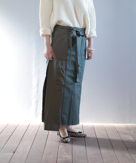 ARTE POVERA｜【 artea-reclothing209 】フランスカーゴPT RE-巻きスカート